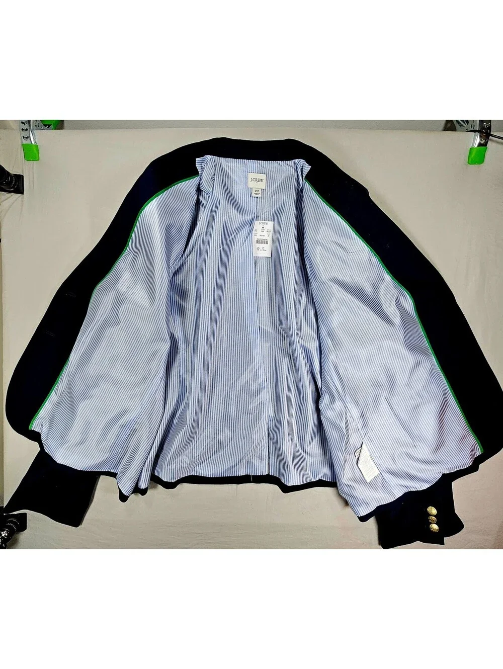 J.Crew Women's Classic Schoolboy Navy Blazer with Gold Buttons. Size 24(3X) NWT